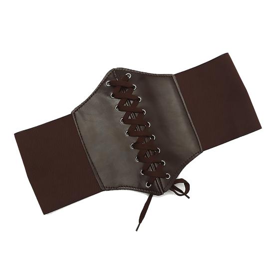 Mode Femmes Simili Cuir Large Taille Ceinture Corset Élastique Waspie