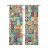 Mandala Bohemian Tiles Floral Soft Tulle Transparent Curtains for Living Room Decoration Window Panel Curtain for Bed Chamber Sheer Fabric Silk-like