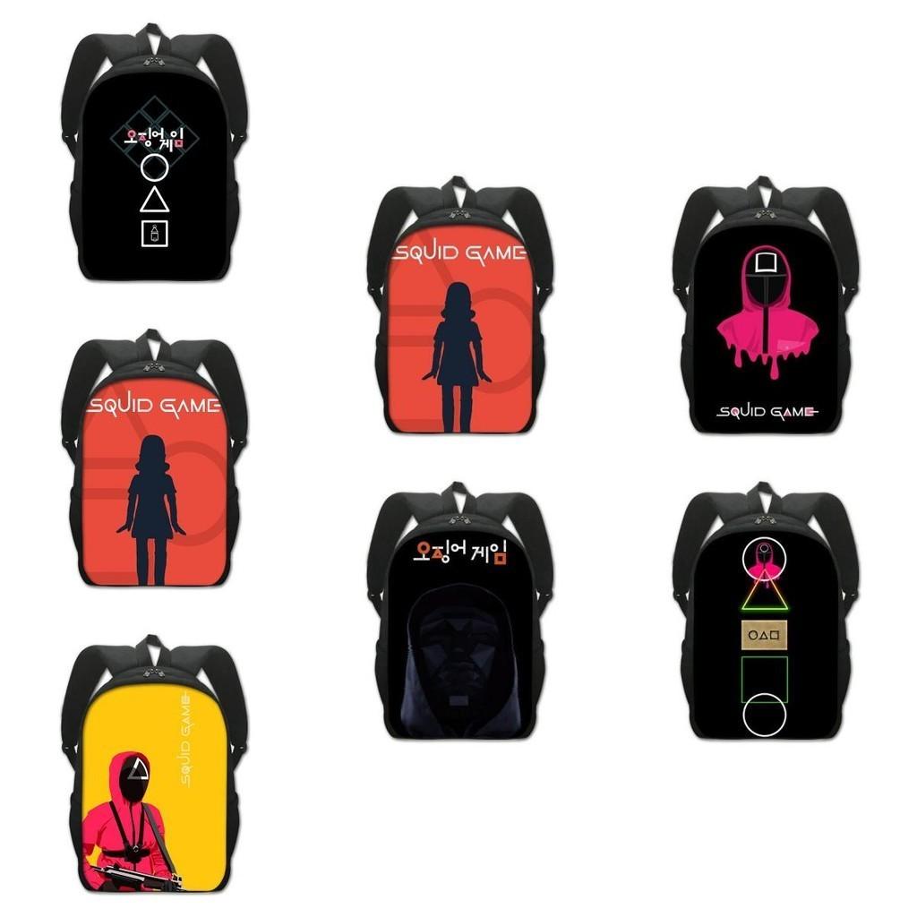 Squid Game Backpack Cartoon Schoolbag For Kids With Adjustable Shoulder Straps