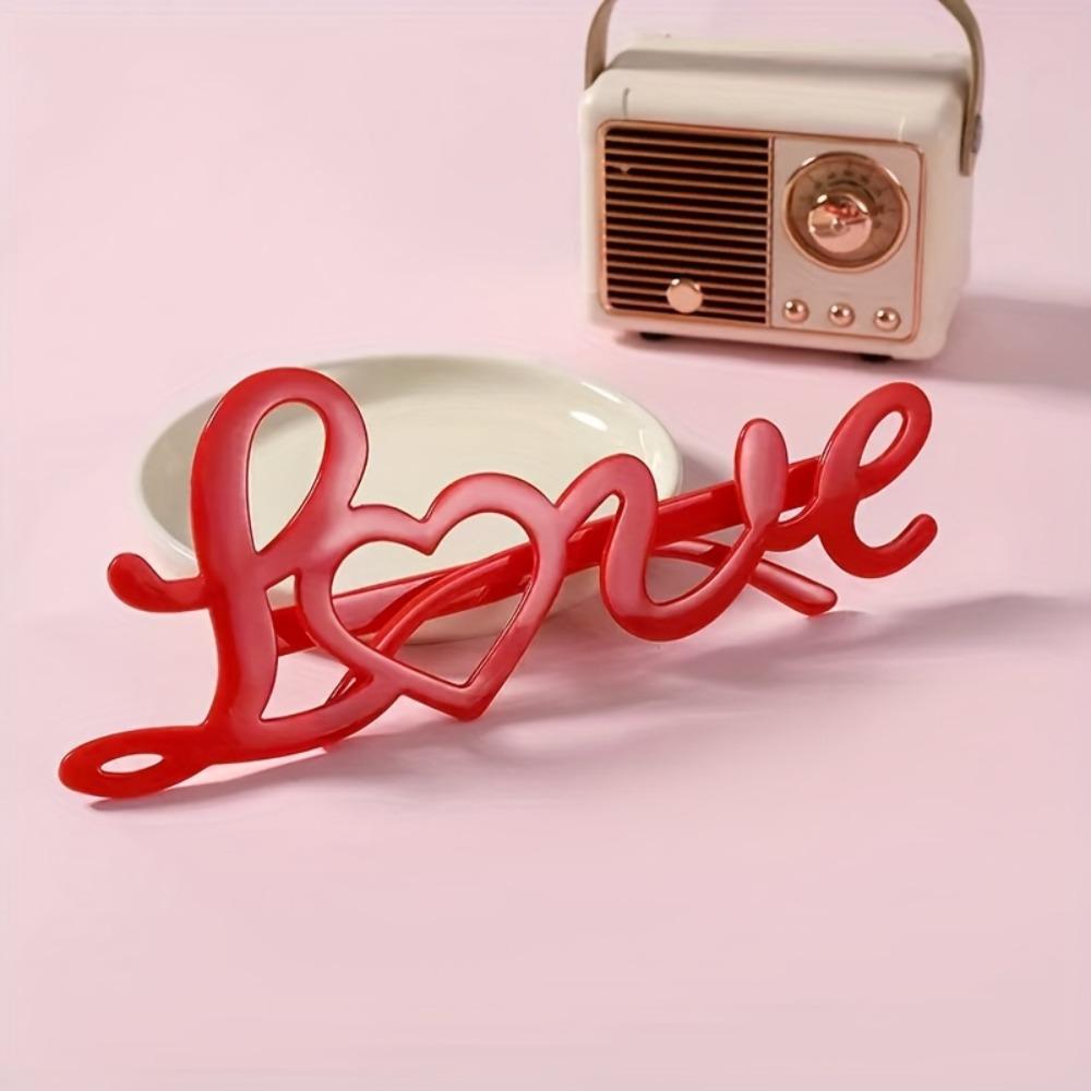 Party Valentine's Day Decorative Glasses Creative Red Love Glasses Love Shaped Glasses  Masquerade