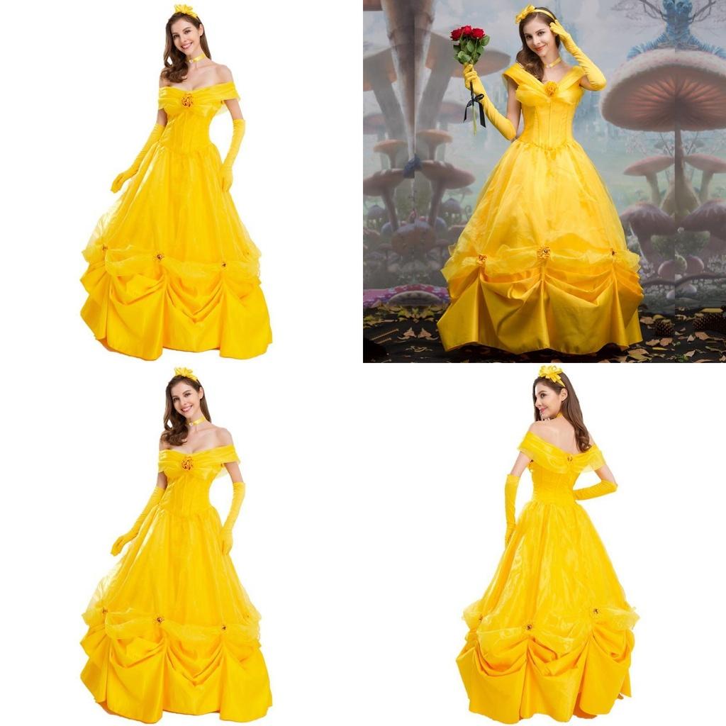 Enchanting Belle Princess Costume Dress For Women Perfect For Halloween Parties And Stage Performances