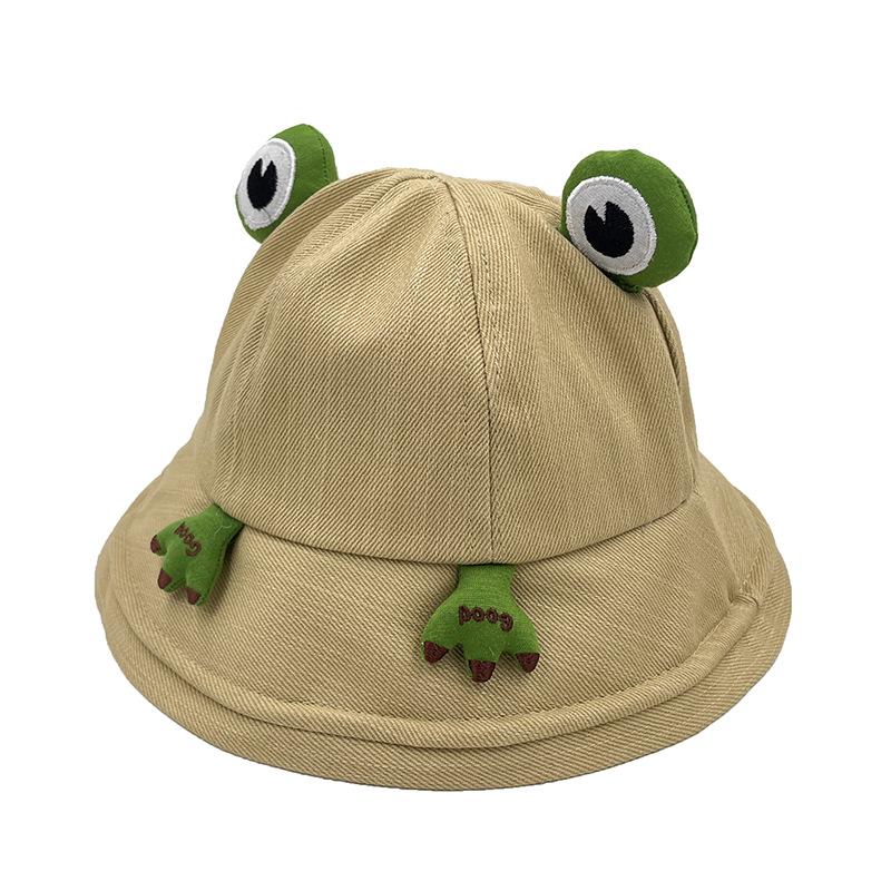 Frog Decorative Hat For Women, Versatile Bucket Hat For Spring And Summer, Fashionable Cartoon Sunshade Hat, Pot Hat Size 56-58cm хаки