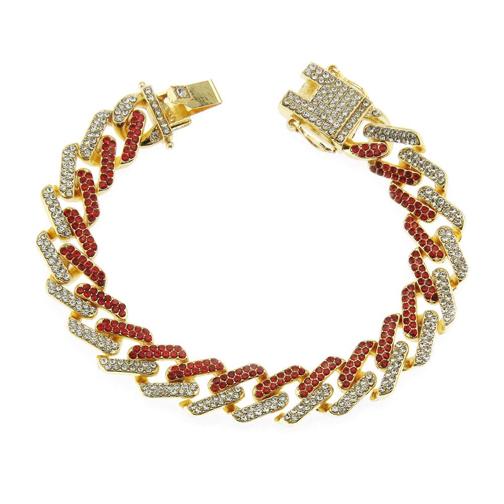 Accessories, set with colorful rhinestones Cuban exaggerated bracelet bracelet