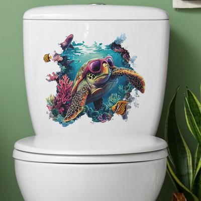 Underwater World Sea Turtles Coral Bathroom Bathroom Decoration Wall Stickers