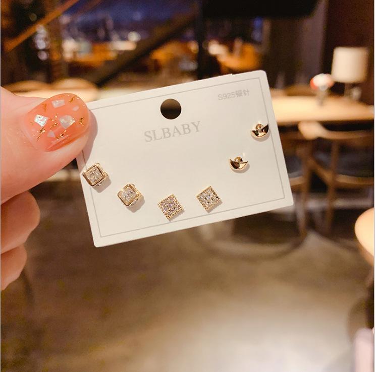 S925 Silver Asymmetric Swan & Snowflake Cat's Eye Earrings for Women