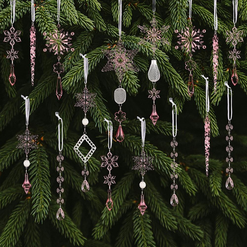 For Tree Decoration Christmas Ornaments Blue Versatile Holiday Decoration Set Crystal-Clear Finish Easy To Hang