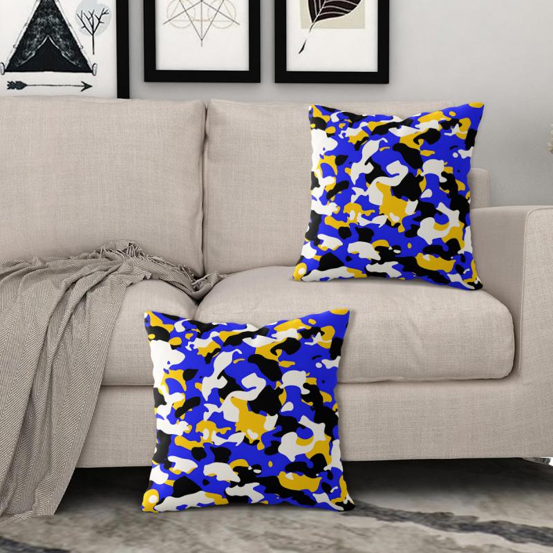 Luxury Camouflage Style Pillow Case Plush Fabric Soft Double Sided Print Sofa Cushion Cover Throw Pillow Covers