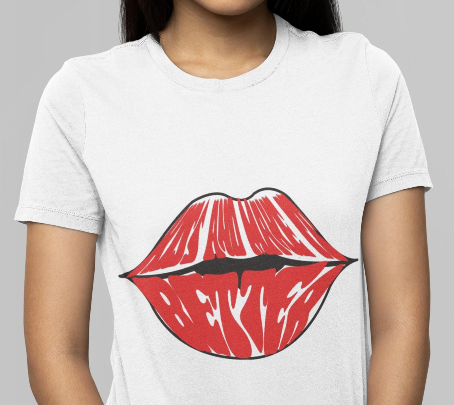 Kiss Lips Graphic T-Shirt: Heavy Cotton Tee 2XL