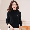 Fengxun Women's 100% Wool Semi-High Neck Thickened Base Layer Sweater