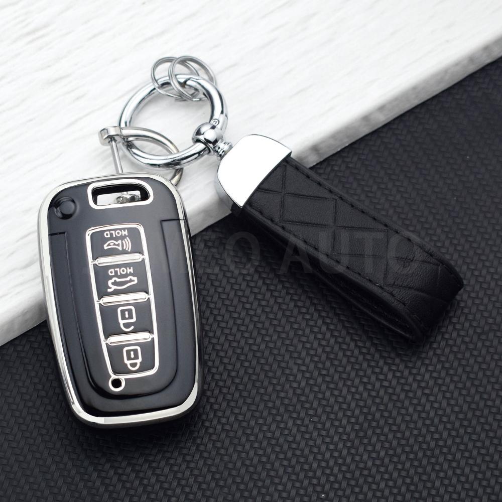 4 Button Tpu Key Case Cover For Hyundai Tucson Azera Ix35 Sonata For Kia Sportage R Borreed Sorento K5 K7 Key Holder Key Chains