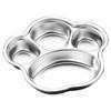 Divided Food Dish Stainless Steel Food Separation Silver 1 Pcs