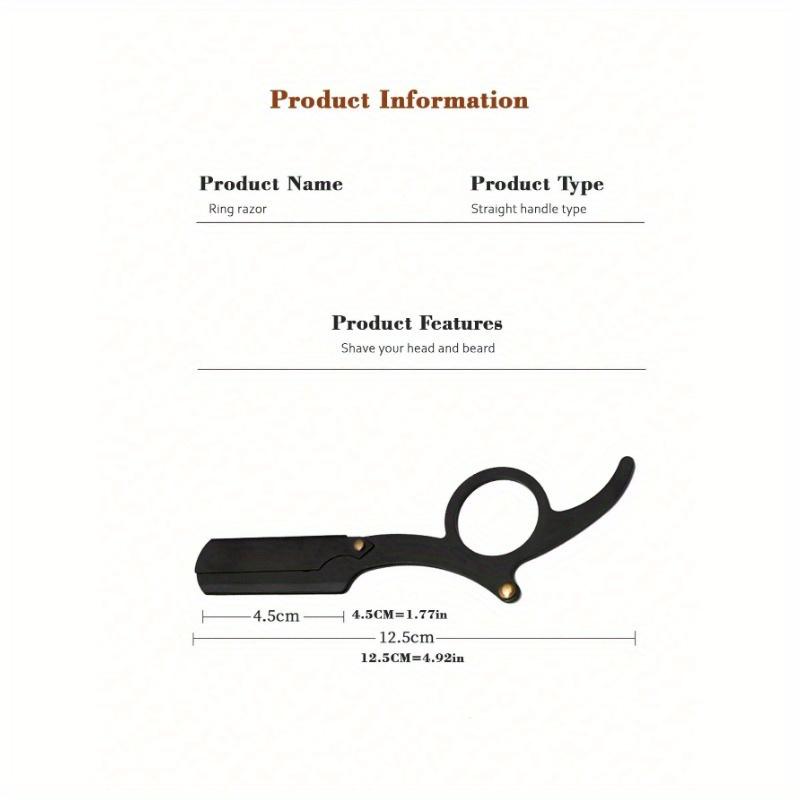 1pc Stainless Steel Men's Manual Thumb Shaving Razor With Razor Stand New Model Shaver Kit With Double-Edged Folding Razor Blade For Shaving, Trimming