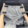 High Waisted Personalized Plus Size Lace Buckle Underwear for Women Chinese Retro Qipao Sexy Triangle Pants Mesh