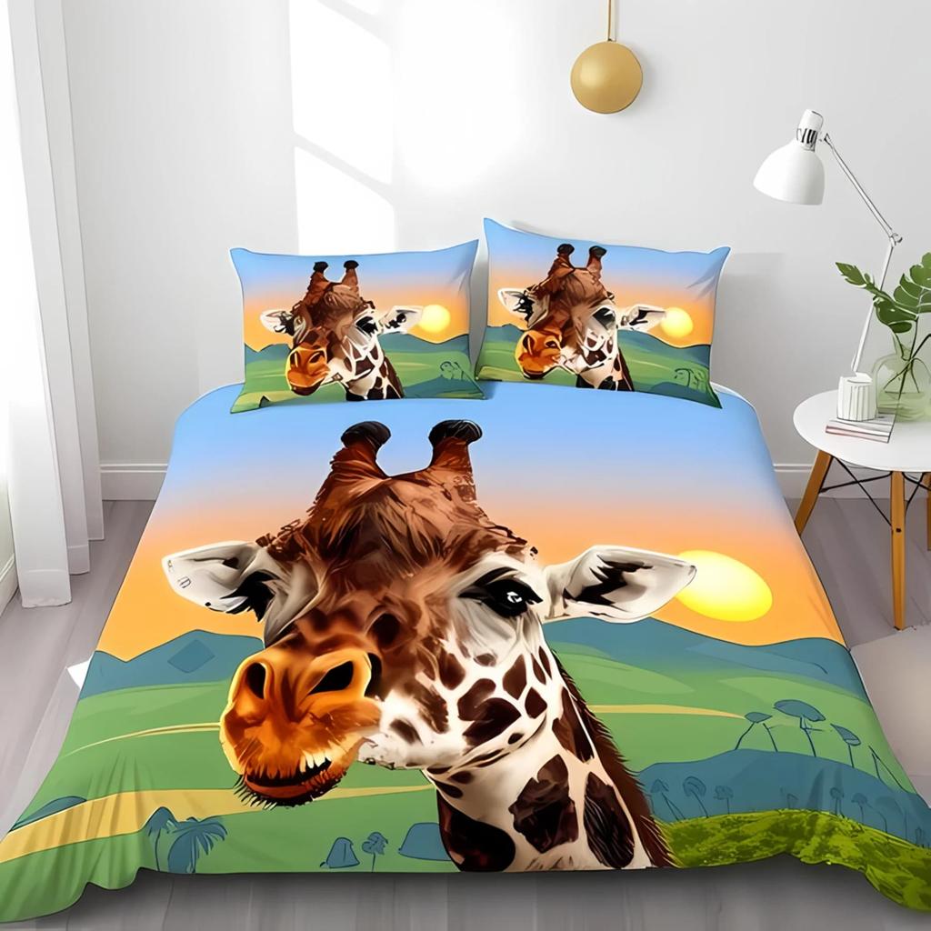 Lovely Girafe Soft Duvet Cover Children's Favorite Girafe Quen Comfortable Quilt Cover Girafe Lovers Gift Bed Decoration Warm plus Comfortable