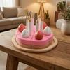 Play Food Two-Layer Pretend Birthday Cake Toy Hand-Eye Coordination for Toddlers