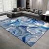Soft Thick Floor Mat Silvery Gray Flowing Liquid Pattern Machine Washable Non Slip Comfortable Polyester Bedroom Living Room