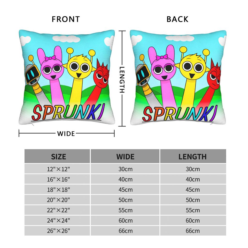 Sprunki Game Pillowcase Polyester Cushion Cover Gift Pinki Raddy Simon Throw Pillow Case Cover Home Square 45*45cm