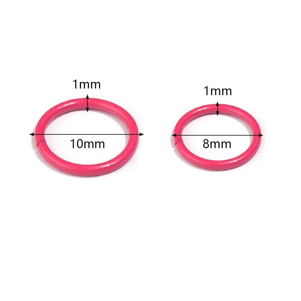 50Pcs Multicolor Charm Metal 8 10mm  Single Loops Jump Rings DIY Jewelry Findings Closed Ring For Keychain Bracelet Accessories