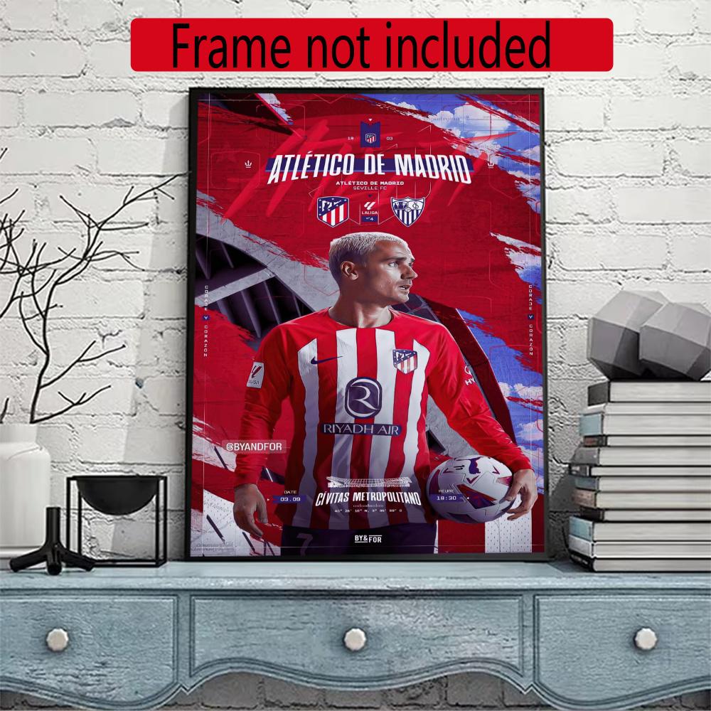 Atletico Madrid Diamond Painting Round Diamond Mosaic Rhinestones Diamond Embroidery Craft Kit Wall Decor Without Frame