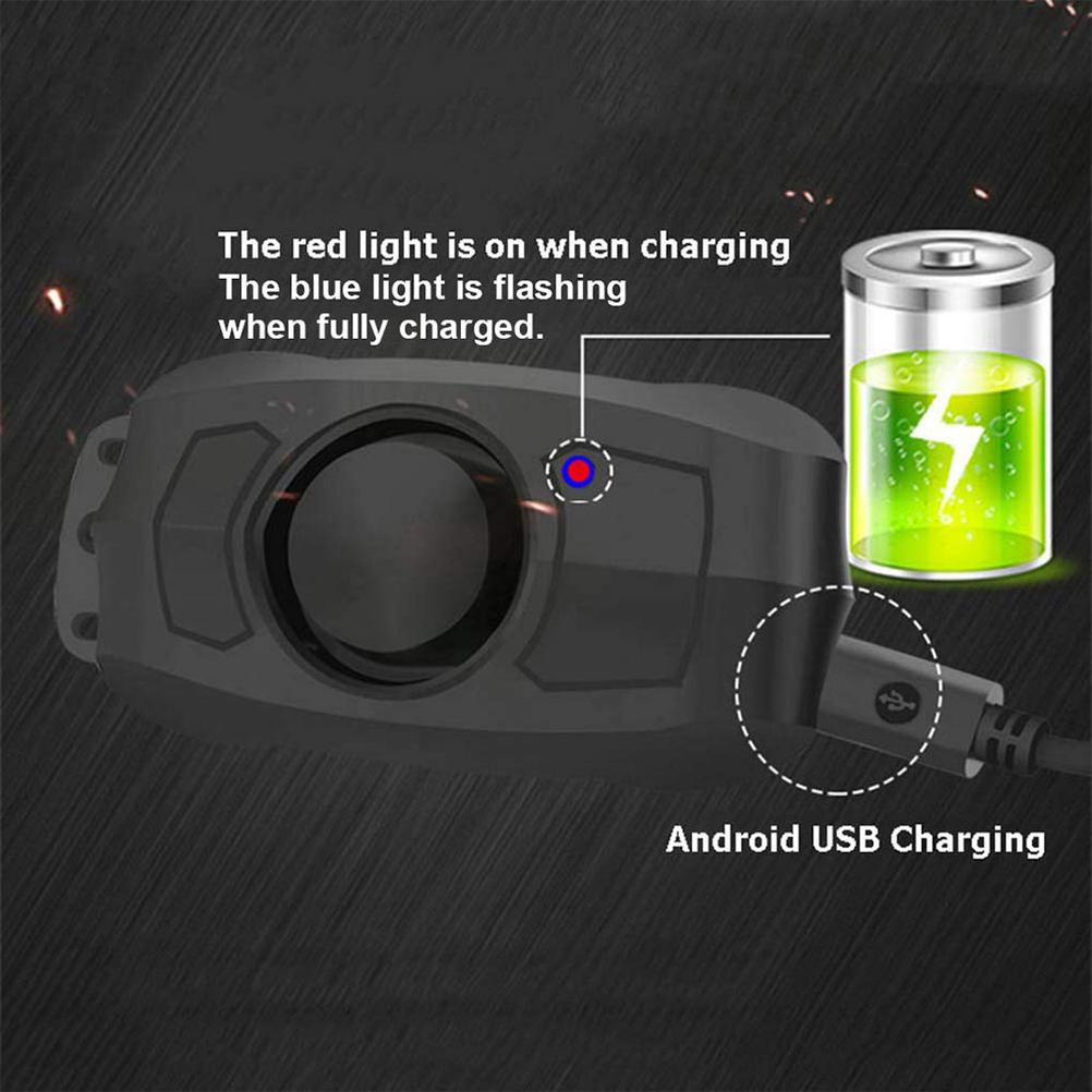 USB Rechargeable Anti Theft Bike Alarm Vibration Trigger Alarm with Remote Control 110dB Horn