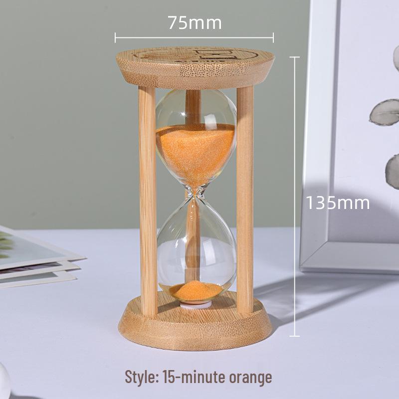 Bamboo & Wood Durable Hourglass Timer - Creative Design for High-End Decor