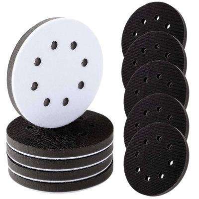 ABUL-20 Pack Soft Density Interface Pads 5 Inch 8 Holes Hook And Loop Sponge Cushion Buffer Backing Pad Foam Interface Pads