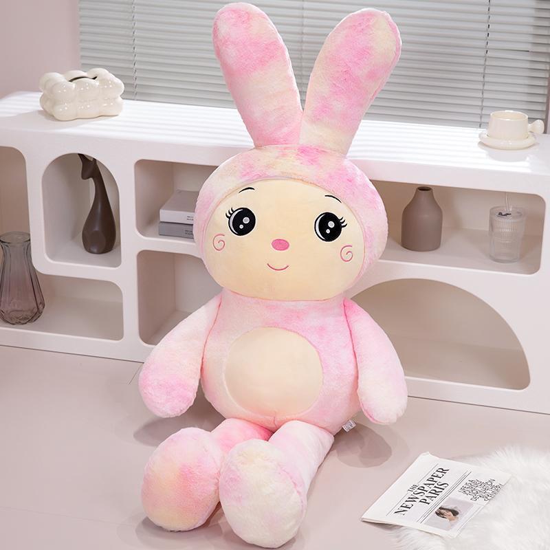 Plush toy colorful rabbit doll cute little white rabbit doll throw pillow doll give girlfriend birthday gift girl
