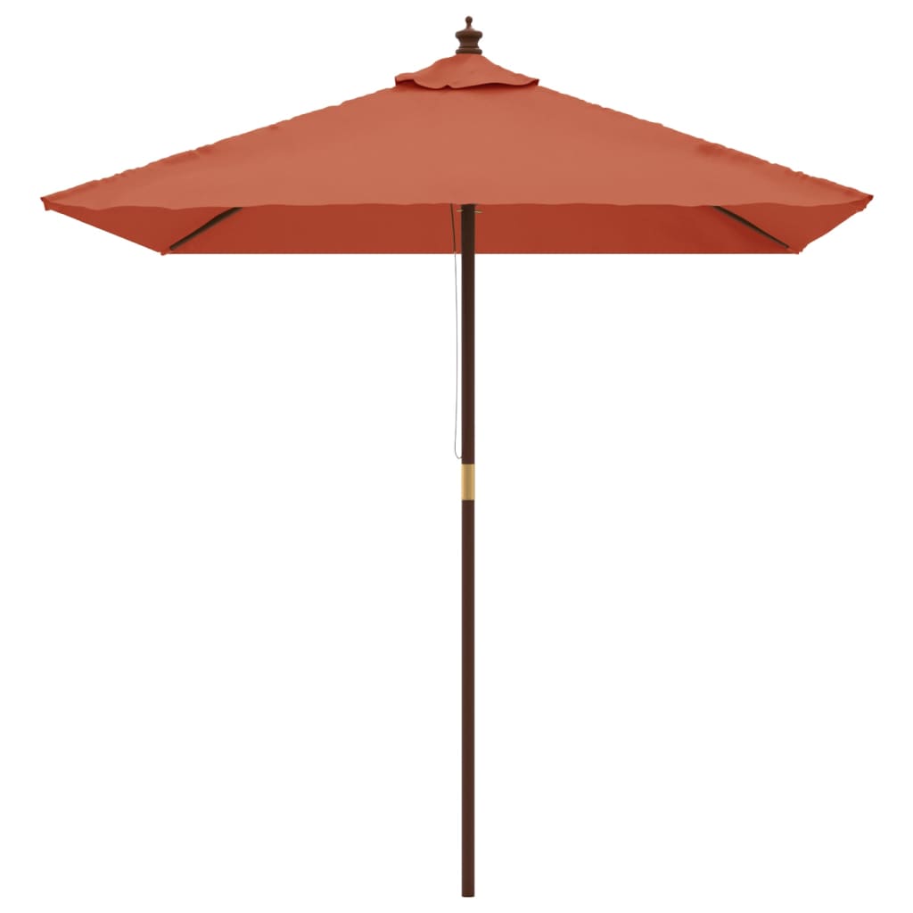 Vidaxl Garden Parasol On Wooden Pole, Terracotta, 198X198X231 Cm