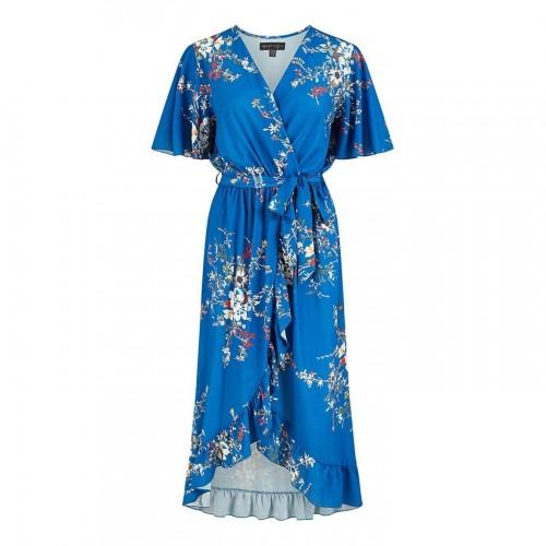 Mela London Womens/Ladies Floral V Neck Flutter Wrap Dress