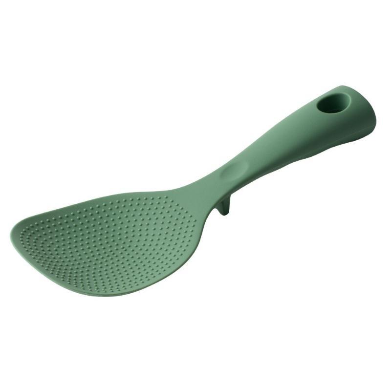 1Pcs Standing Silicone Spoon Non-Stick Cooking Spoon Anti-Scalding Pot Rice High-Temperature-Resistant Spoon Kitchen Gadgets