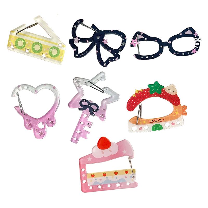 1PC DIY Accessories Cute Ornament Bag Charms Bag Pendants Clear Acrylic Keychain Funny Keyring Y2K Pendants Creative Multicolor