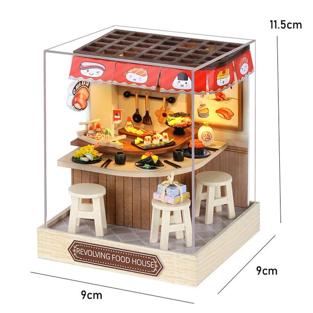 Mini casă de păpuși în miniatură Kit de bricolaj pentru casă mică, jucării de cameră, puzzle din lemn, artizanat, decorațiuni pentru dormitor, cu mobilier, casă de păpuși
