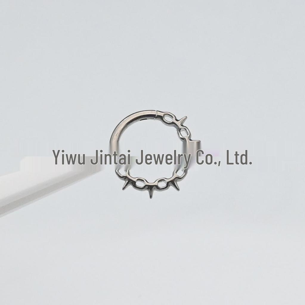 F136 Titanium Hinge Spike Daith Ring Thorns Vine Closure Earrings for Piercings