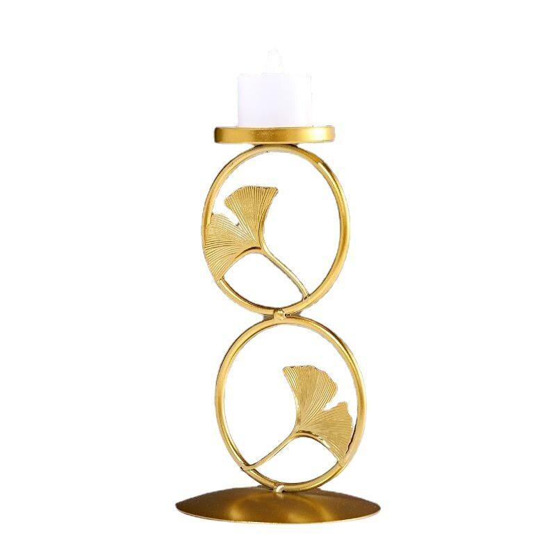 Candlestick Geometric Style Iron Art Nordic Style Creative Maple Leaf Candlestick Decoration for Table Parties Home Decor