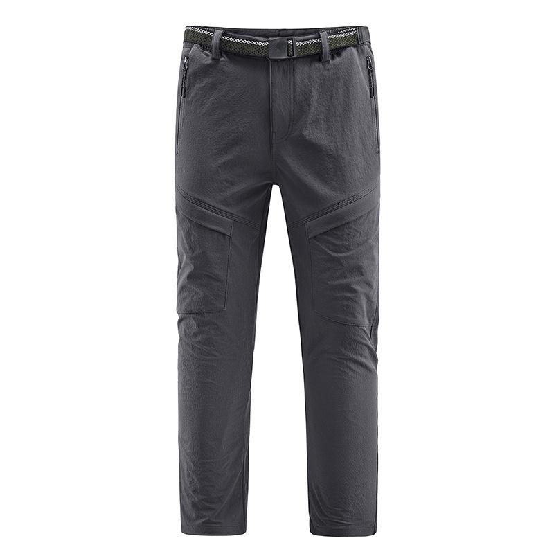 Pantaloni casual elastici groși de toamnă și iarnă pentru bărbați, sporturi în aer liber, pantaloni elastici cu patru fețe cu talie mijlocie pentru bărbați