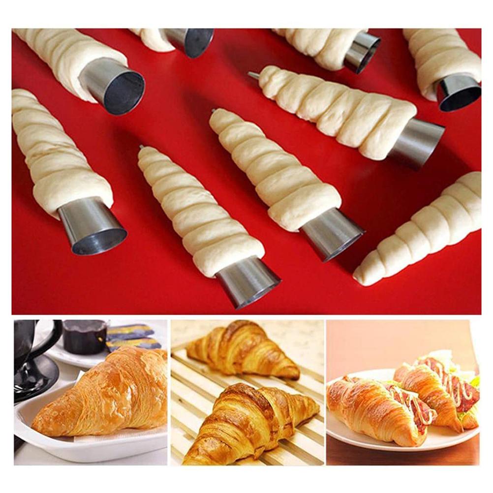 16Pcs Stainless Steel Cream Horn Molds Set Filled Dessert Pastry Cone Metal Forms Baking Tools
