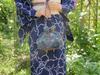 Liberty Organza Drawstring Pouch Made in Belle Blanche Angelica [Net Organza] Japan, (Small, Navy)