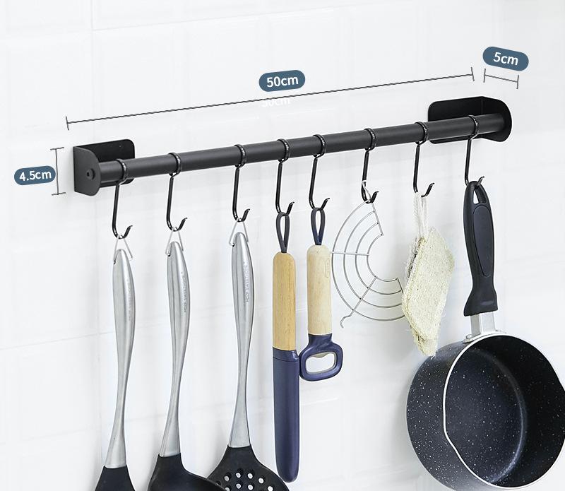 Estantes de almacenamiento para utensilios de cocina, sin perforaciones, de metal, para montar en la pared, para espátulas, cucharas, organizadores, toalleros para el baño y el hogar.