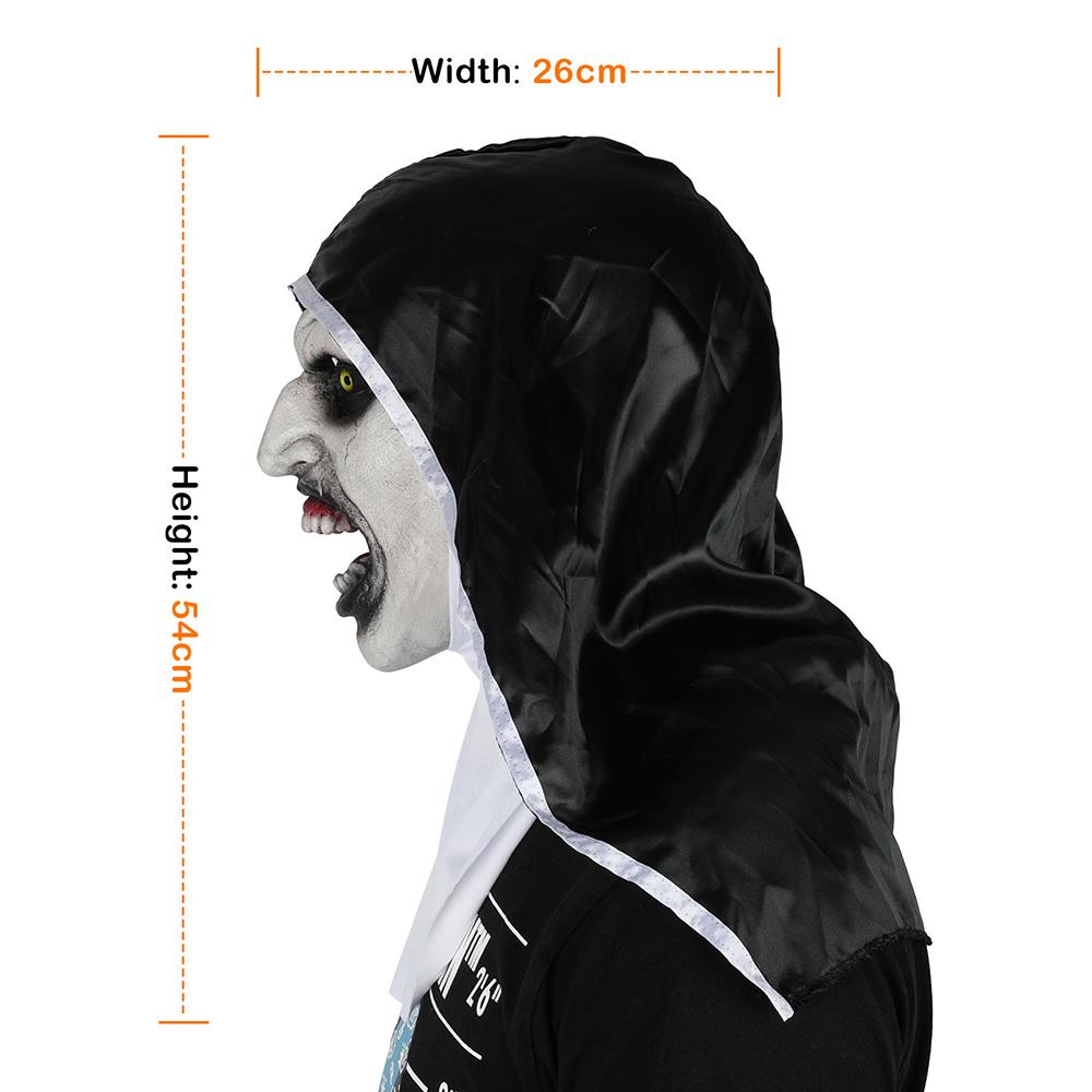 Damer Latexmasker Nonnmask Halloween Maskerad Kostymrekvisita Cosplay Skräck Med Turban Valak Hjälm Fest Kvinnlig Utklädningsrekvisita