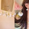 Elegant Osmanthus Pearl Earrings Yellow Flower Earrings For Women Long Tassel Floral Earrings Statement Jewelry Accessories