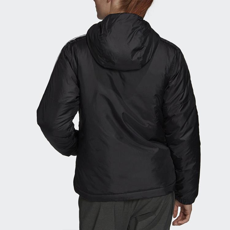 Adidas Essentials Outdoor Casual Sports Hooded Warm Cotton Jacket Winter Women Jacket Black GH4598