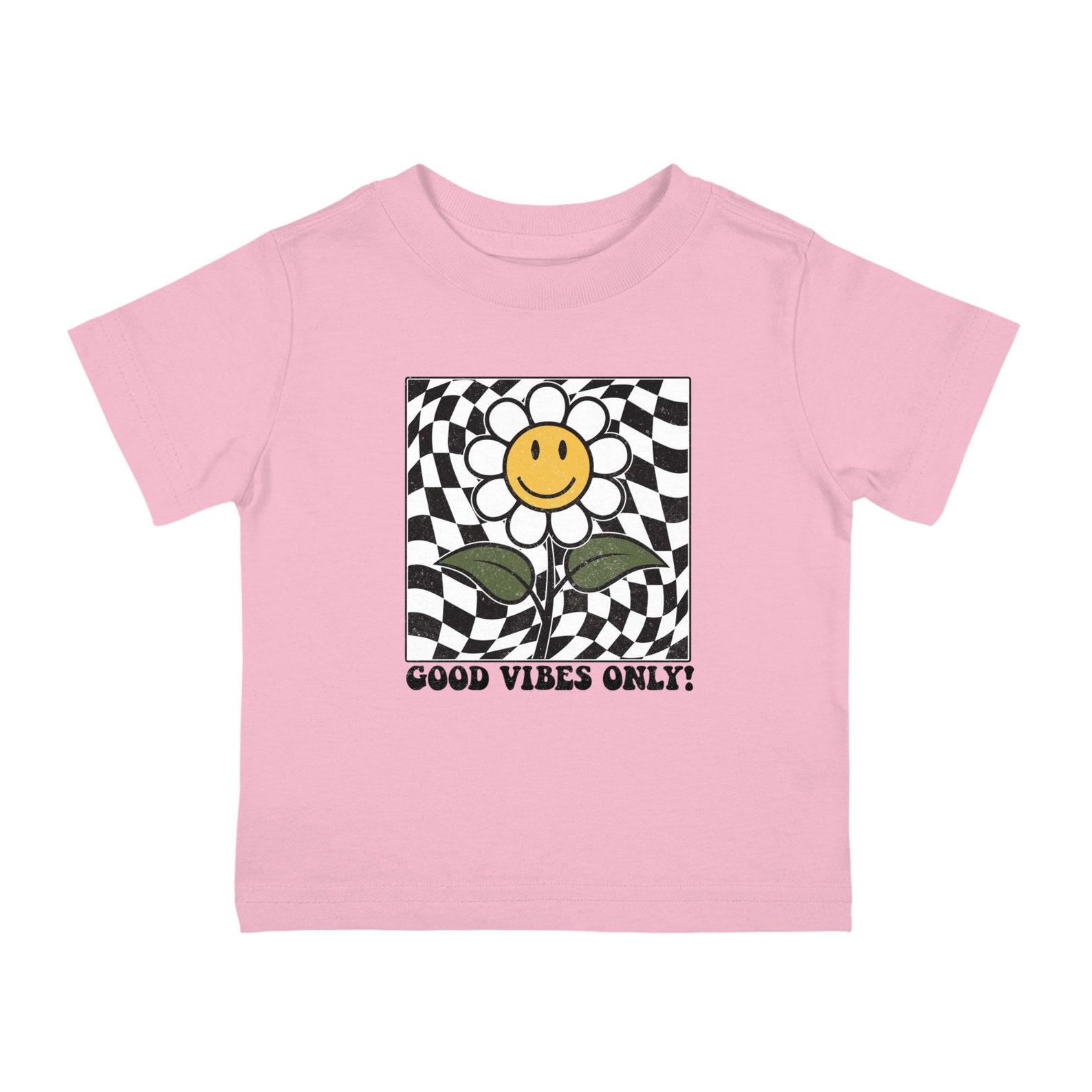 Good Vibes Only Flower Daisy Baby Infant Unisex Cotton Tee T shirt 3XL