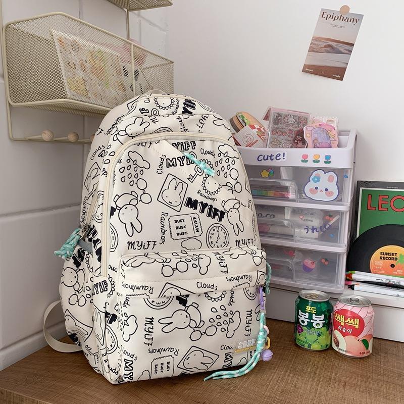 Spring new student backpack female college style schoolbag fresh and cute graffiti primary and secondary school schoolbag