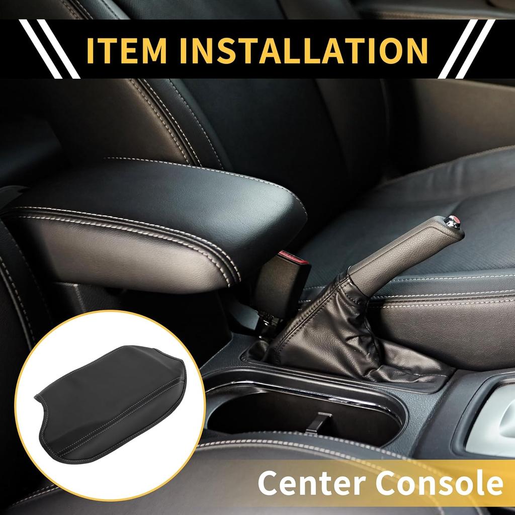 Center Console Armrest Cover for Ford for Ranger 2019-2023 Tahoe Middle Console Pad Armrest Protector Microfiber Leather with Black