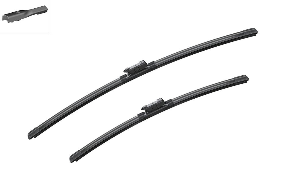 BOSCH A860S Flat Wiper Blade for Imported Aero Twin Models Cars, Only, 600/475mm