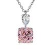Pear and Square Cut Pendant Necklace Sparkling Design for Women