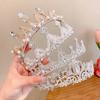 Children'S Crown Girl Crystal Crown Headgear Korean Fairy Princess Style Temperament Dress Accessories Crown Hair Accessories