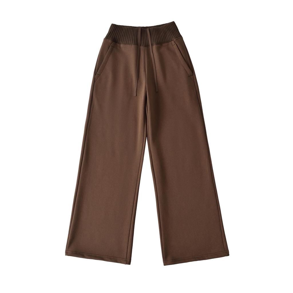 Women's Winter High Waist Velvet Lined Straight Leg Sweatpants