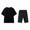 Li-Ning Summer Short Sleeve T-Shirt Comfortable Casual Three Quarter Pants Sports Set Men Sets Black W773-1+W025-1
