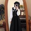Age reduction long-sleeved college style dress women's clothing autumn and winter new models to cover the belly and show thinness fake two skirts